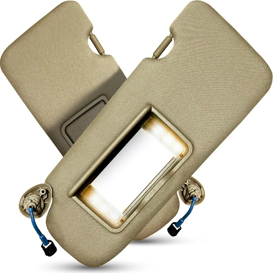 

Left Driver and Right Passenger Side Sun Visor for Honda CRV 20172022 with Vanity Light and Makeup Mirror Beige Color Replaceme
