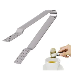 Tea Bag Clip Stainless Steel Thickened Lemon Tweezer Ice Sugar Barbecue Clip Home Kitchen Gadget Teaware Tong Squeezer Food Clip