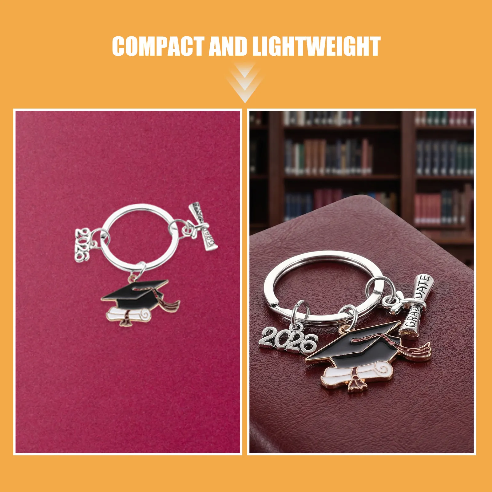 Class of 2026 Graduation Keychain Mini Mortarboard Charm Graduation Gift Key Ring for High School Seniors Class of 2026 Keychain