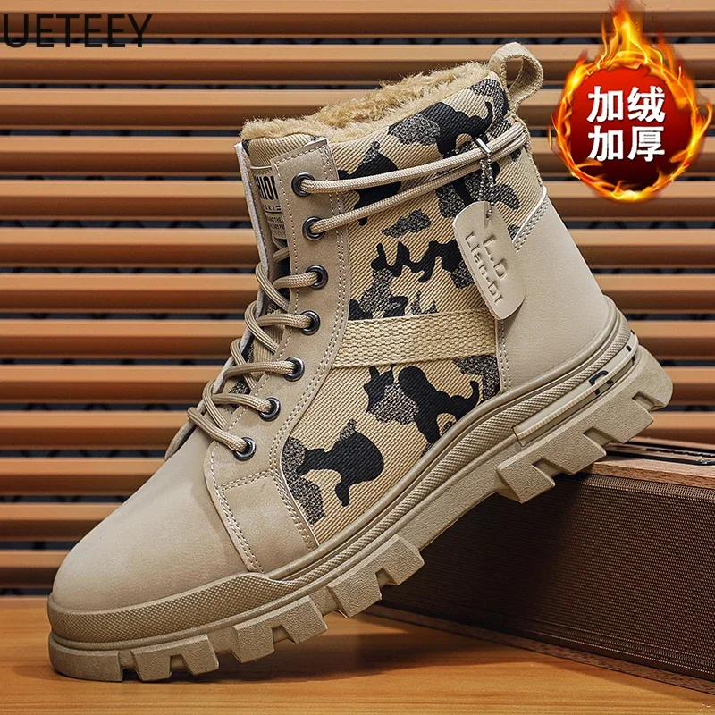 Snow Boots Man Winter Boot Keep Warm Velvet Thickening Trendy All-match Popular Model UETEEY Personality Men's Shoes Hot Sale