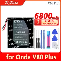 KiKiss Battery V80 Plus (5-Wire Plug) 6800mAh for Onda V80Plus OC801 OI100 V80SE OI101 High Capacity Bateria