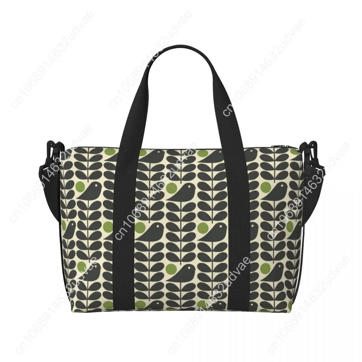 Custom Orla Kiely Dark Color Groceries Tote Shopping Bags Women Large Capacity Scandinavian Flower Scandi Retro Gym Beach Bags