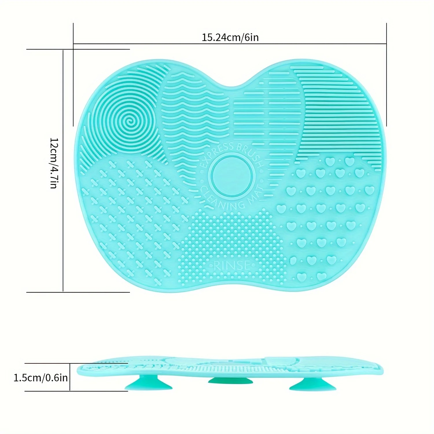 Silicone Apple Shaped Makeup Brush Cleaning Pad - Puff Cleaning Tool with Suction Cup - Easy to Clean Daily Makeup Brush Cleaner