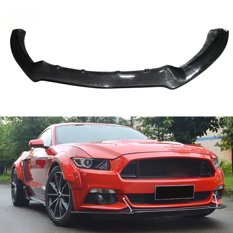 Suitable for 15-17 Ford Mustang Carbon Fiber Lip Flame Style Front Splitter Chin Surround Modification