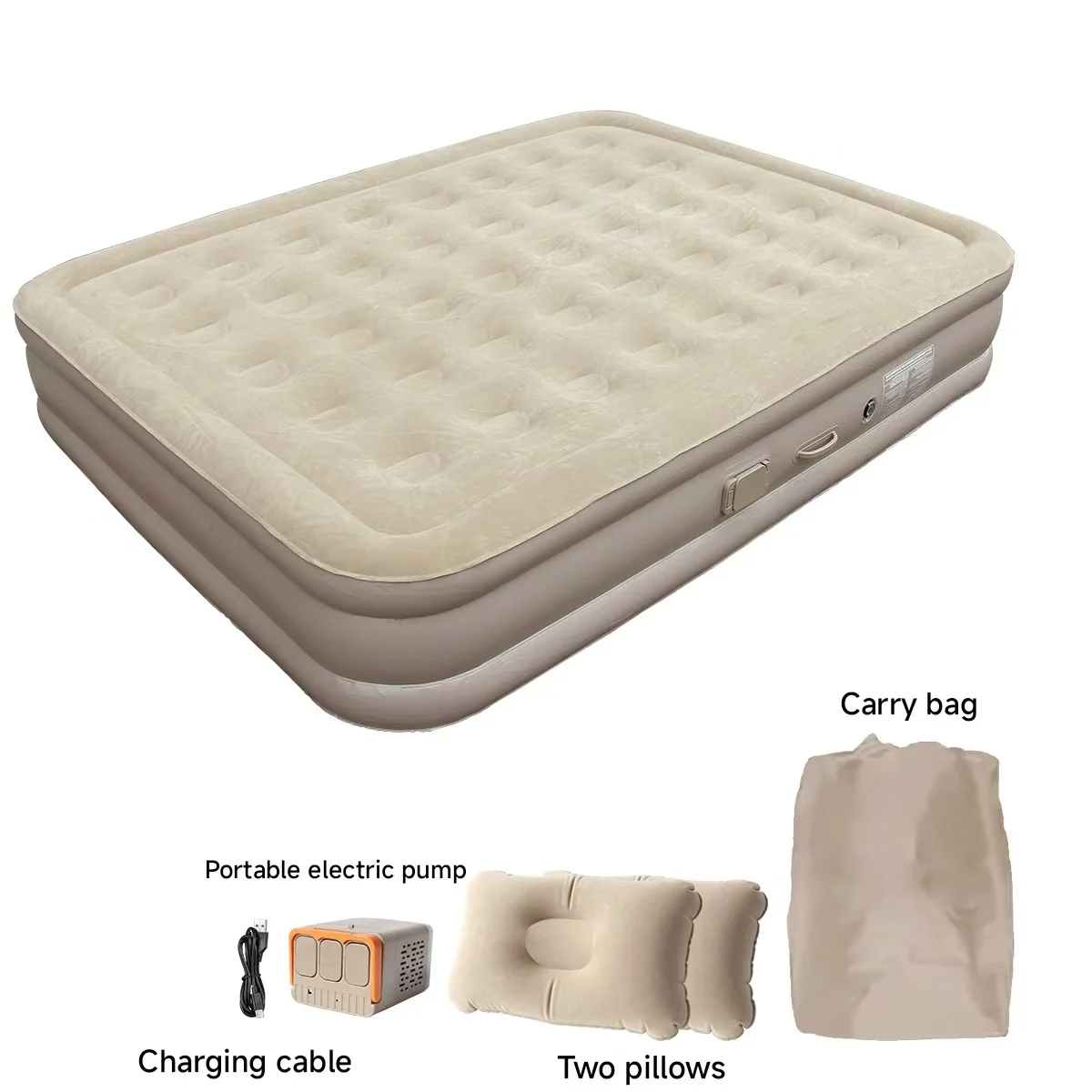 Inflatable Queen Air Mattress with Built-in Pump, 200 * 150 * 40cm Twin Elevated Durable Air Bed 150kg Max for Home Camping