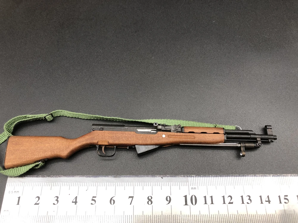 

1/6 Scale Paratrooper Rifle Model Handmade Wood Metal Detachable Chinese Type 56 Semi-Auto Rifle Bayonet for 12" Action Figures