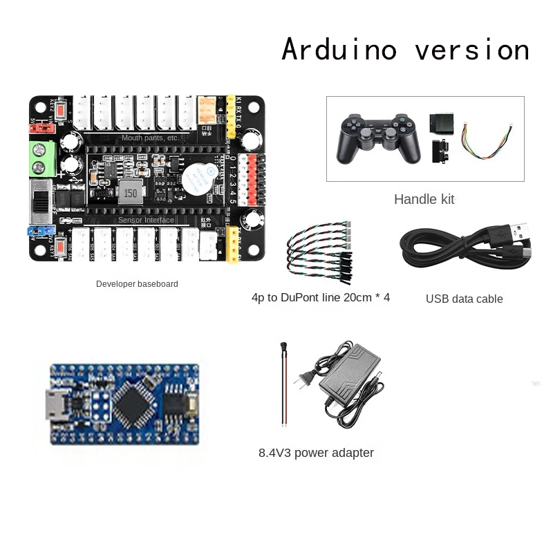 Nero 6 DOF Robot Arm 180/360 gradi artiglio in metallo Base rotante per Arduino ESP32 Robot Kit fai da te Ps2 maniglia braccio Robot programmabile