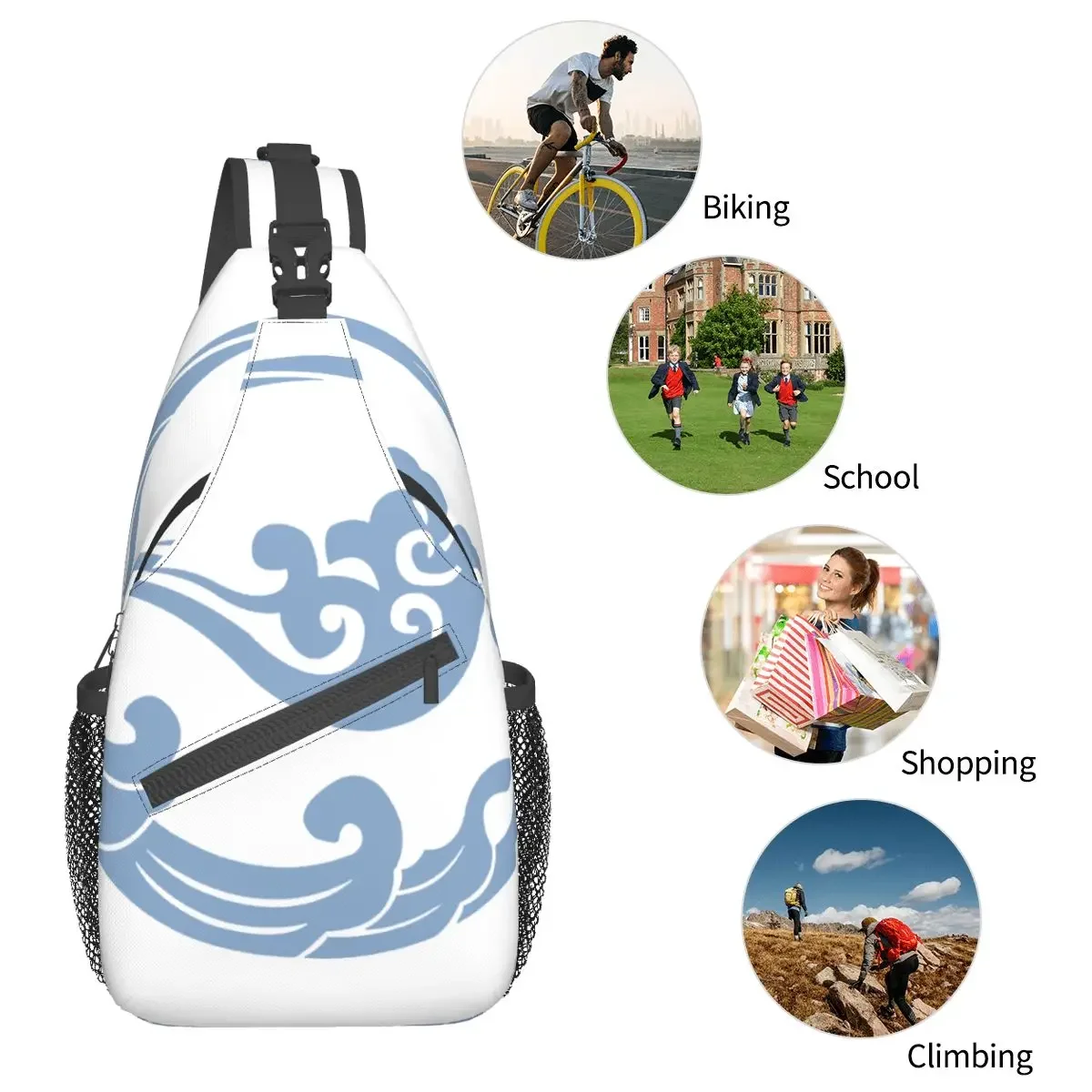 The Untamed Gusu Lan Sect Crossbody Sling Bag Small Chest Bag Shoulder Backpack Daypack for Hiking Travel Biking Satchel image 4