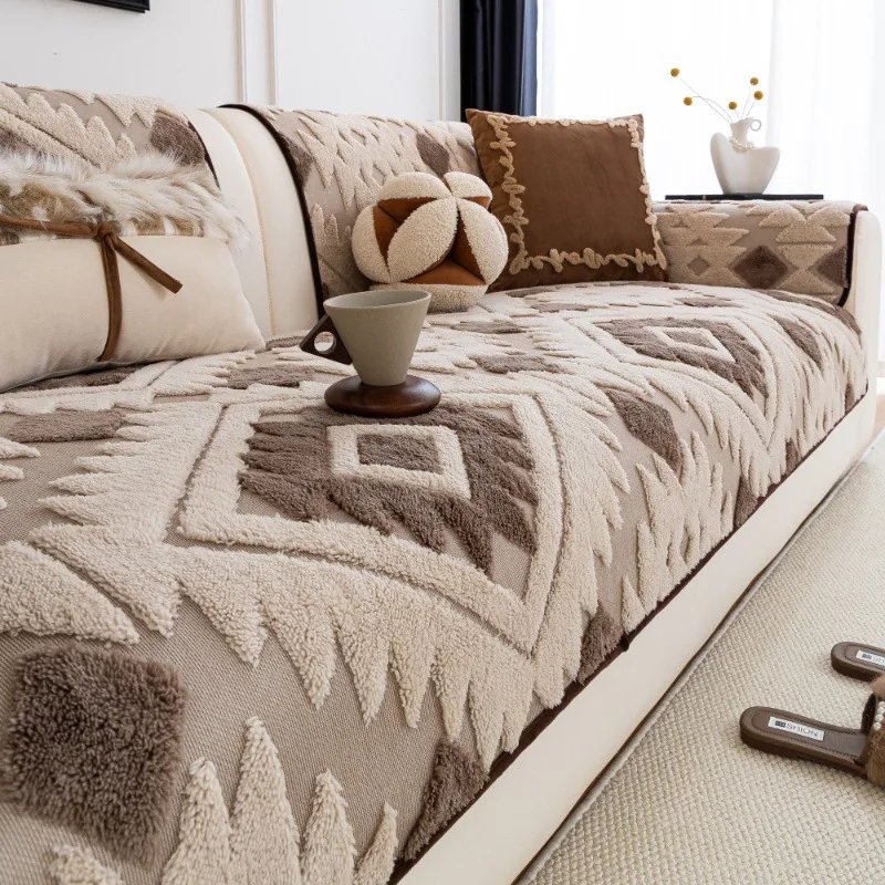 

Luxury Plush Sofa Cushion Warm Autumn/Winter Sofa Throw Anti-Slip Comfortable Soft Living Room Cover