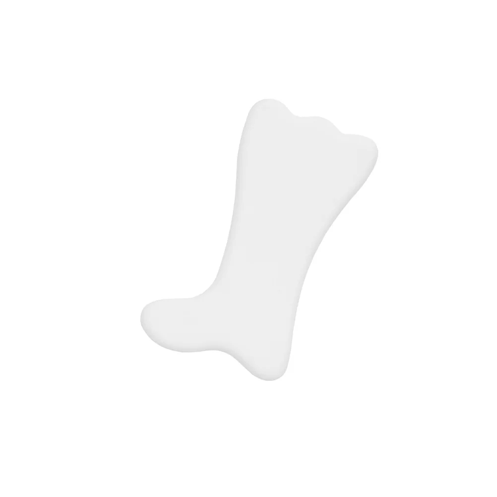 

Ceramic Face Massaging Scraping Plate White Thin Smooth Traditional Jade Tool for Facial Muscle Anti Aging