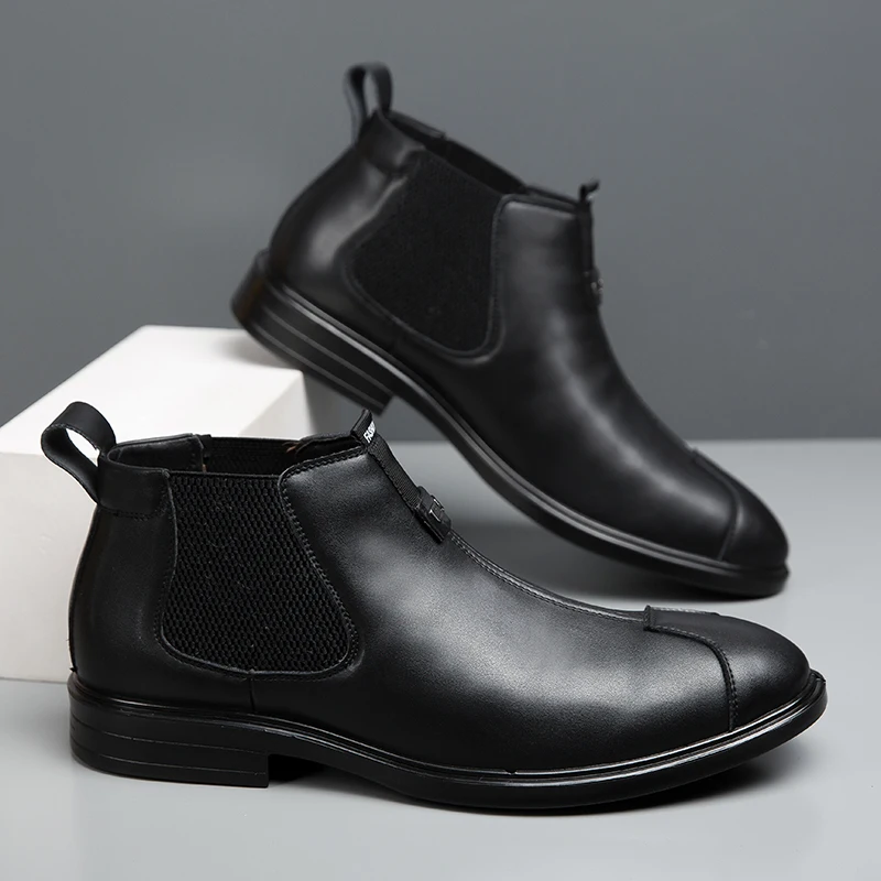 Classic men shoes Retro Style Men Boots Autumn Elegantes Fashion Design Shoes Comfortable Soft men black Chelsea Boots