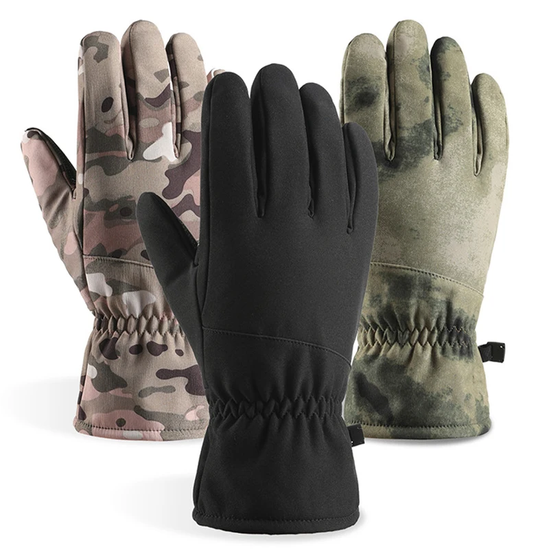 

Winter snowmobile wool warm gloves outdoor skiing riding touch screen windproof gloves mountaineering waterproof gloves