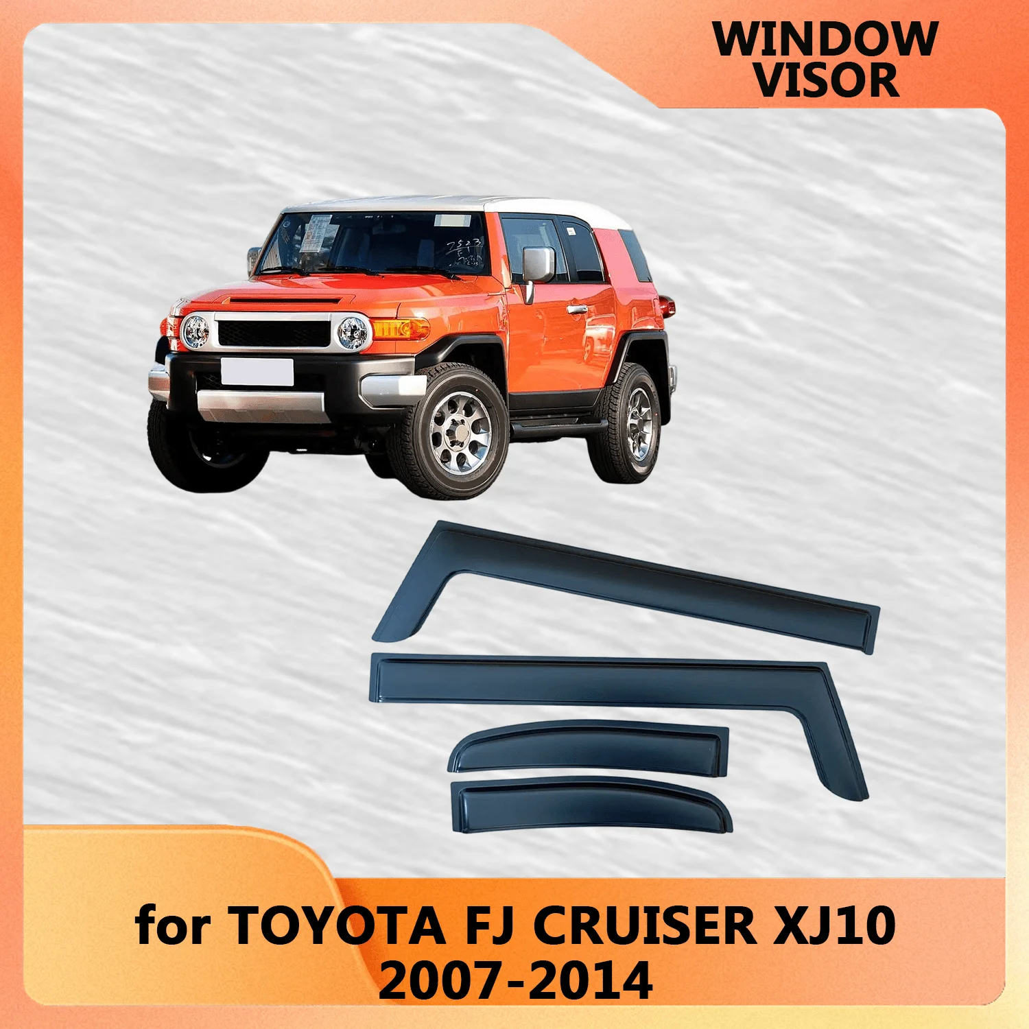 

Window Visor for TOYOTA FJ CRUISER 2007 2008 2009 2010 2011 2012 2013 2014 Wind Deflectors Rain Guards Door Visor Vent Shades