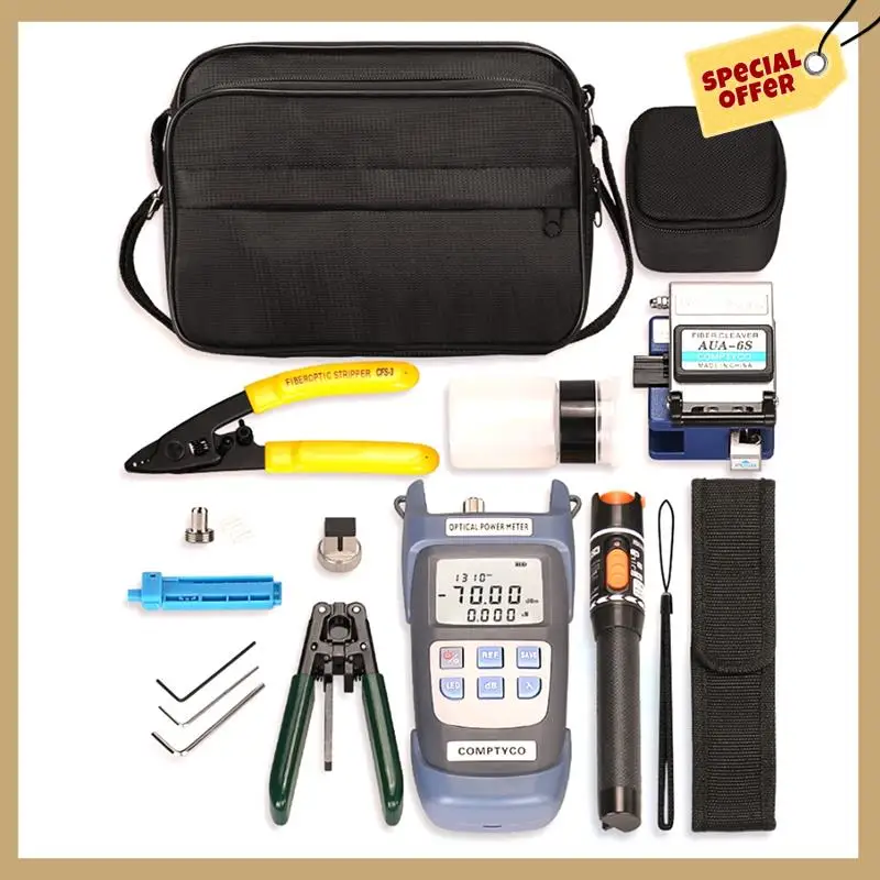

Classy-FTTH Fiber Optic Tool Kit With Fiber Cleaver -70-+10Dbm Optical Power Meter Visual Fault Locator 10Mw