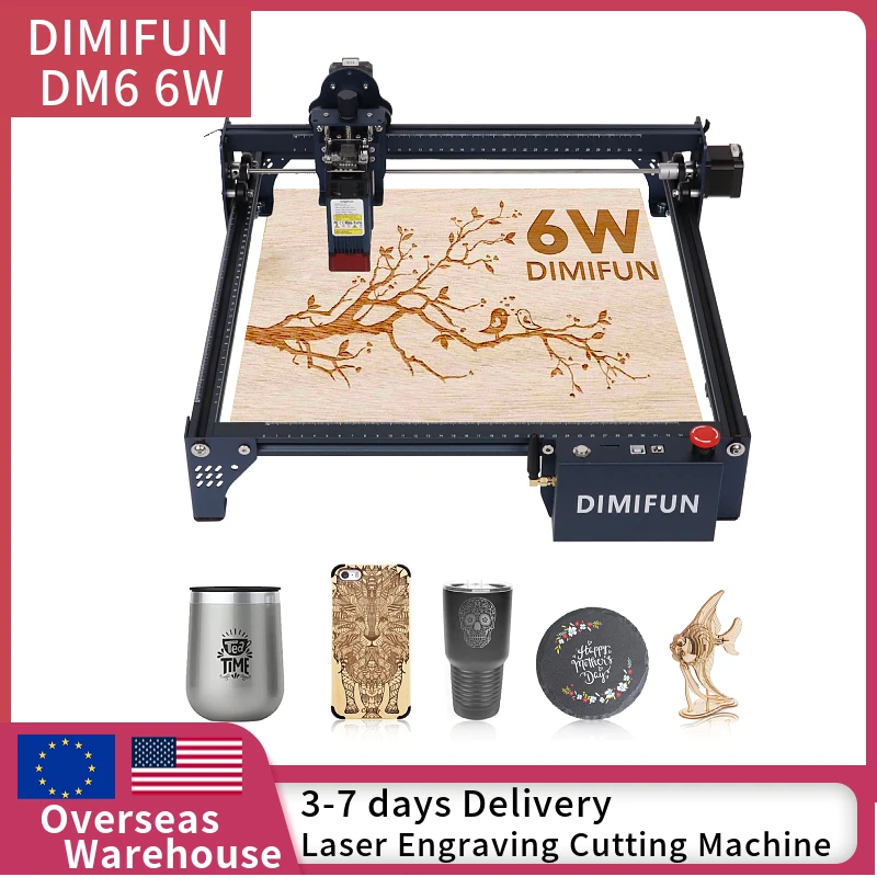 High Precision 6W 450nm GRBL Wifi App Laser Engraver for Wood and Stainless Steel