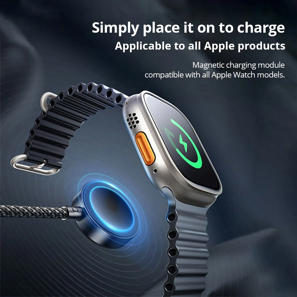 Kabel USB Bonola 3 w 1 do szybkiego ładowania z portem Type C do iPhone 17/16/15/14/13 Pro Max, kabel do ładowania zegarka, kabel do ładowania Apple Watch — zdjęcie produktu 3
