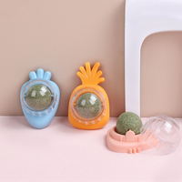 Cat Catnip Ball Toy Stick on Wall Rotatable Licking Snacks Natural Healthy Nutrition Ball Teeth Cleaning Catnip Toy Pet Supplies