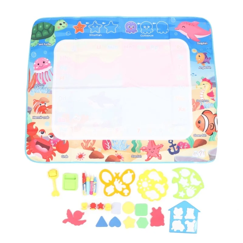 Crianças água doodle esteira reutilizável tamanho grande pintura a água placa de escrita brinquedos educativos com canetas