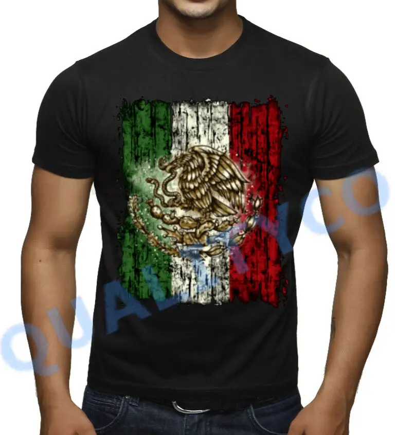 

Distressed Mexican Flag Mexico Beast Soccer Biker Muscle T-Shirt. Summer Cotton O-Neck Short Sleeve Mens T Shirt New S-3XL