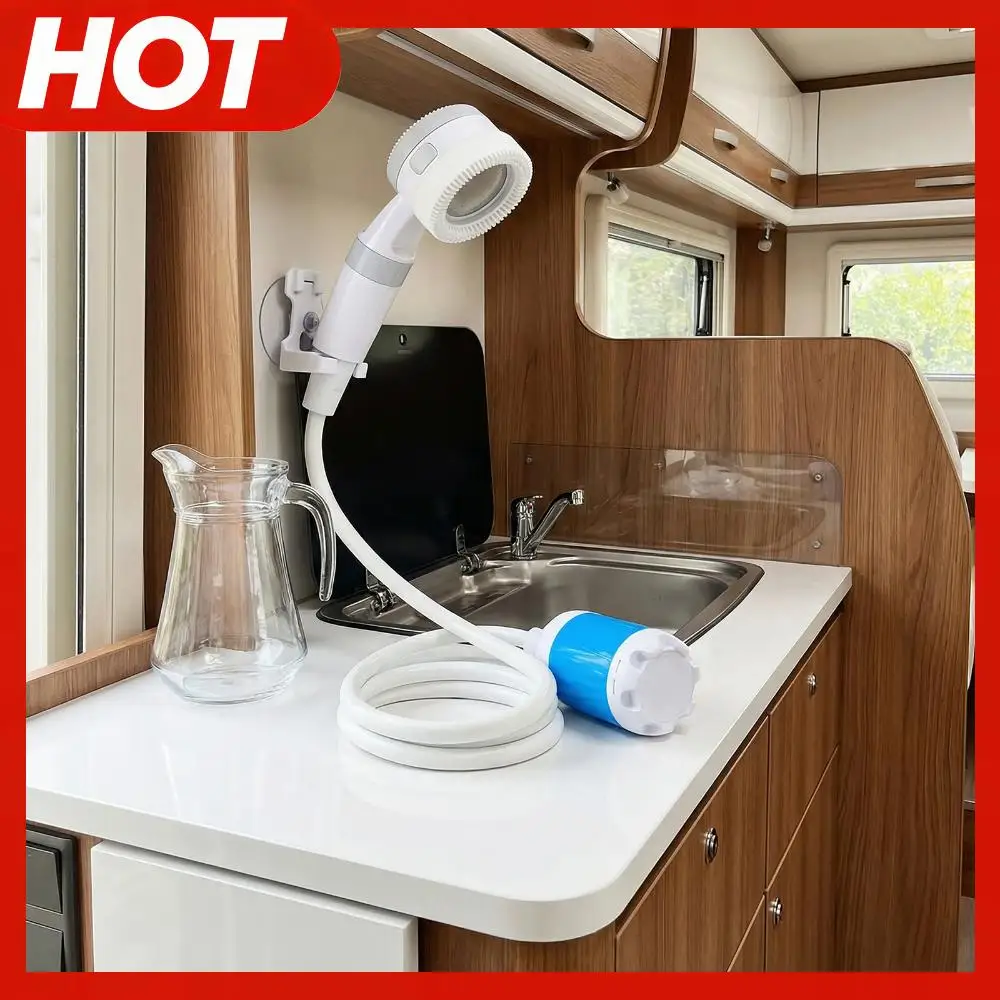 

Outdoor Shower Head Sprayer with Rechargeable Battery Electric Shower Pump for Hiking Travel Car Washing & Pet Cleaning