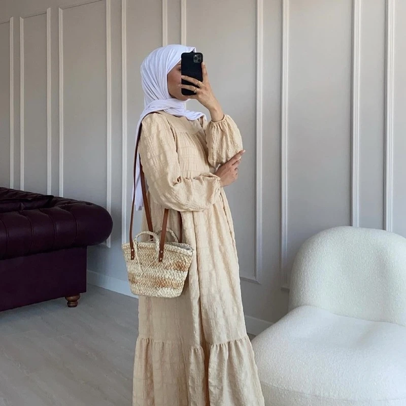 

Abaya for Muslim Woman, Open Abayat, Islamic Clothing, Dubai, Turkey, Eid Modest Dress, Monochromatic, 2022