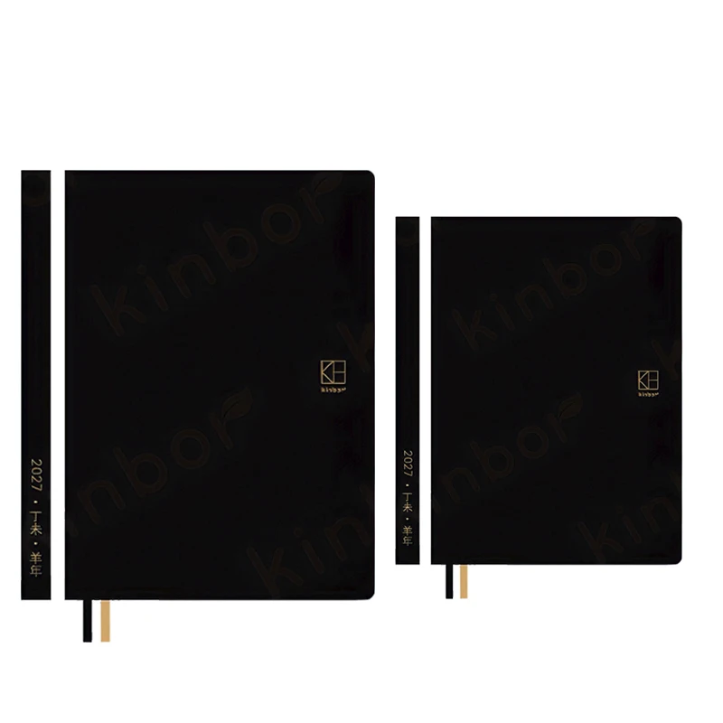Kinbor 2027 Sheep Full Year Planner Notebook, A5/A6, czarny, klasyczny układ tygodniowy z rozkładem czasowym na papierze Tomoe River o gramaturze 52 g/m², 224-stronicowy planer. — zdjęcie produktu 7