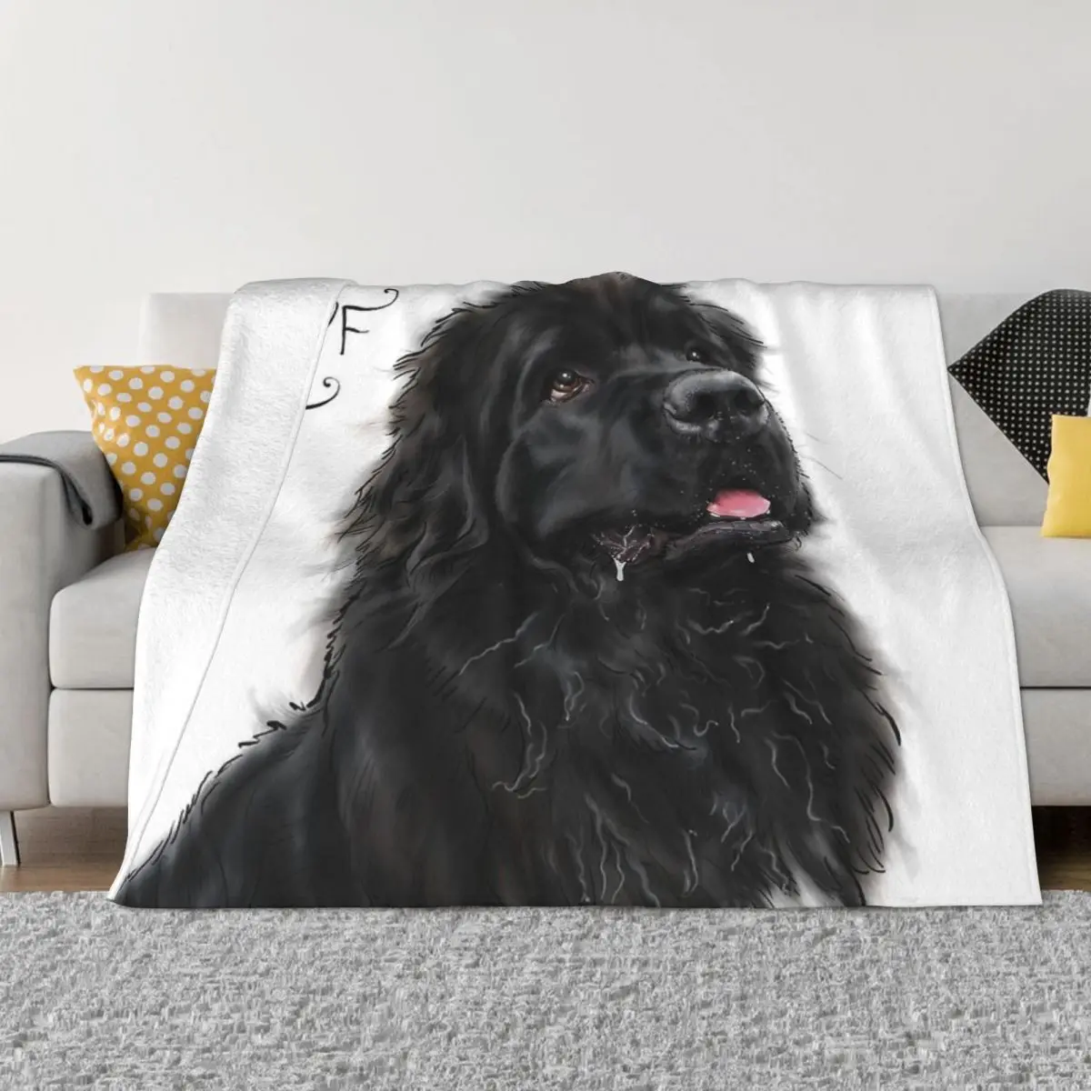 

The Noble Newfoundland Dog Plush Blanket Winter Blankets Winter Warm Blanket Throw Blanket