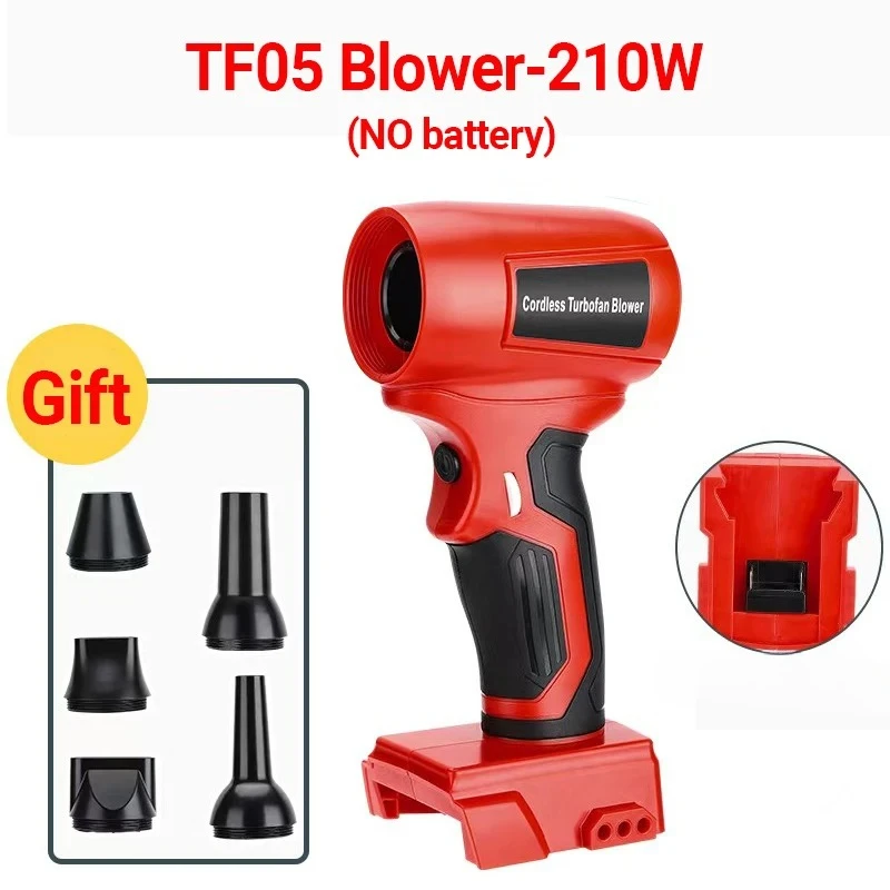 

TF05 Air Blower Gun for Makita/Bosch/DeWalt/Milwaukee/Ryobi 18V Lithium Battery Tools, Industrial Cleaning