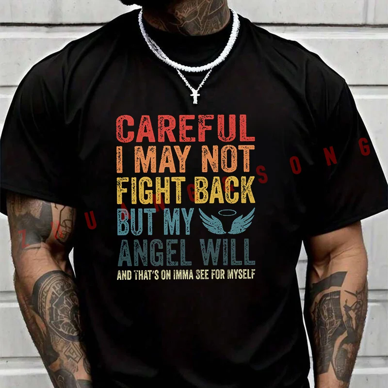 

Summer Angel Will Fight Back T-Shirt For Riders Men's And Women's Fashion Casual High Quality Round Neck Tshirt Tee