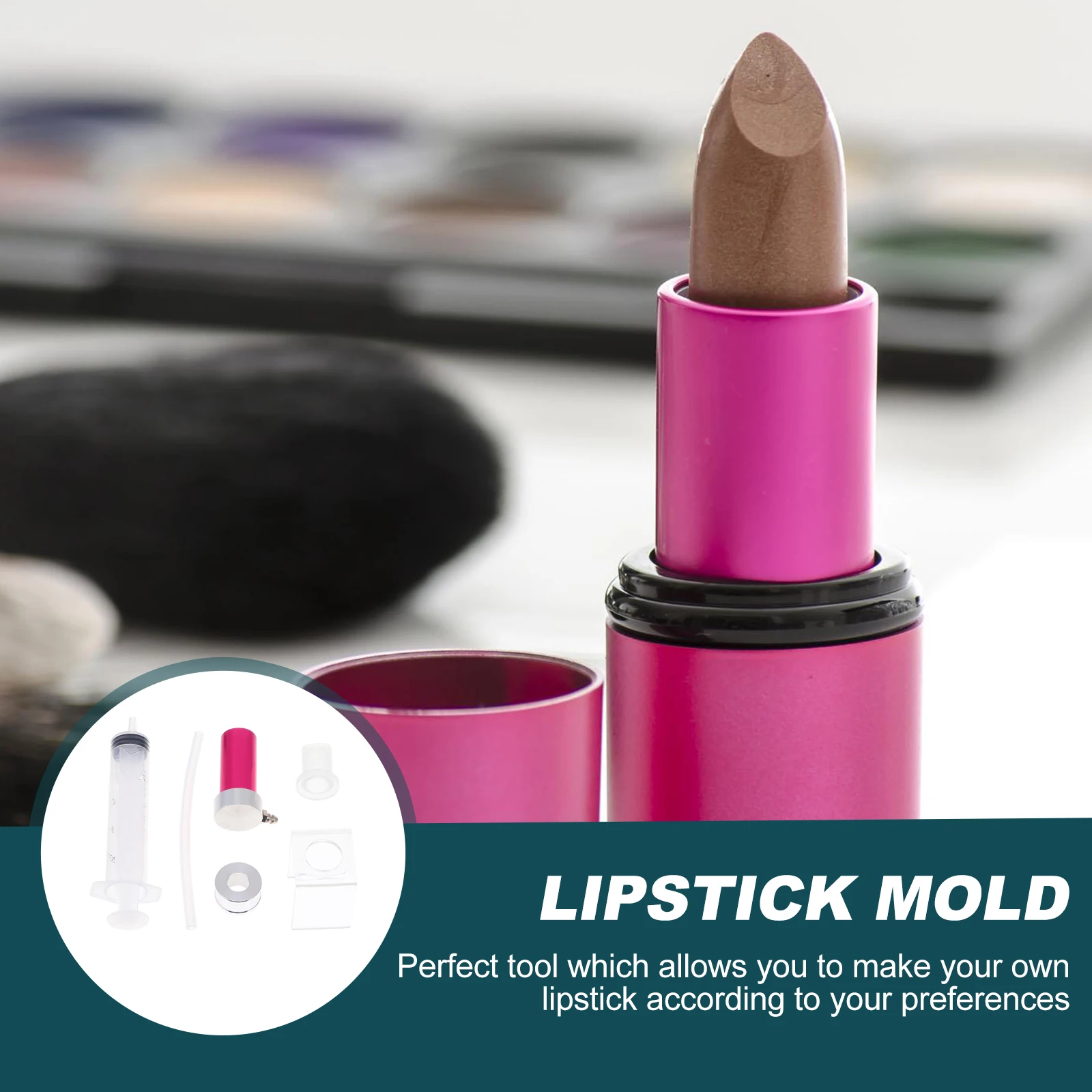 

4Pcs Carved Silicone Mold for Lipstick DIY Making Kits Empty Tubes Handmade Tools Eco Friendly Safe Use