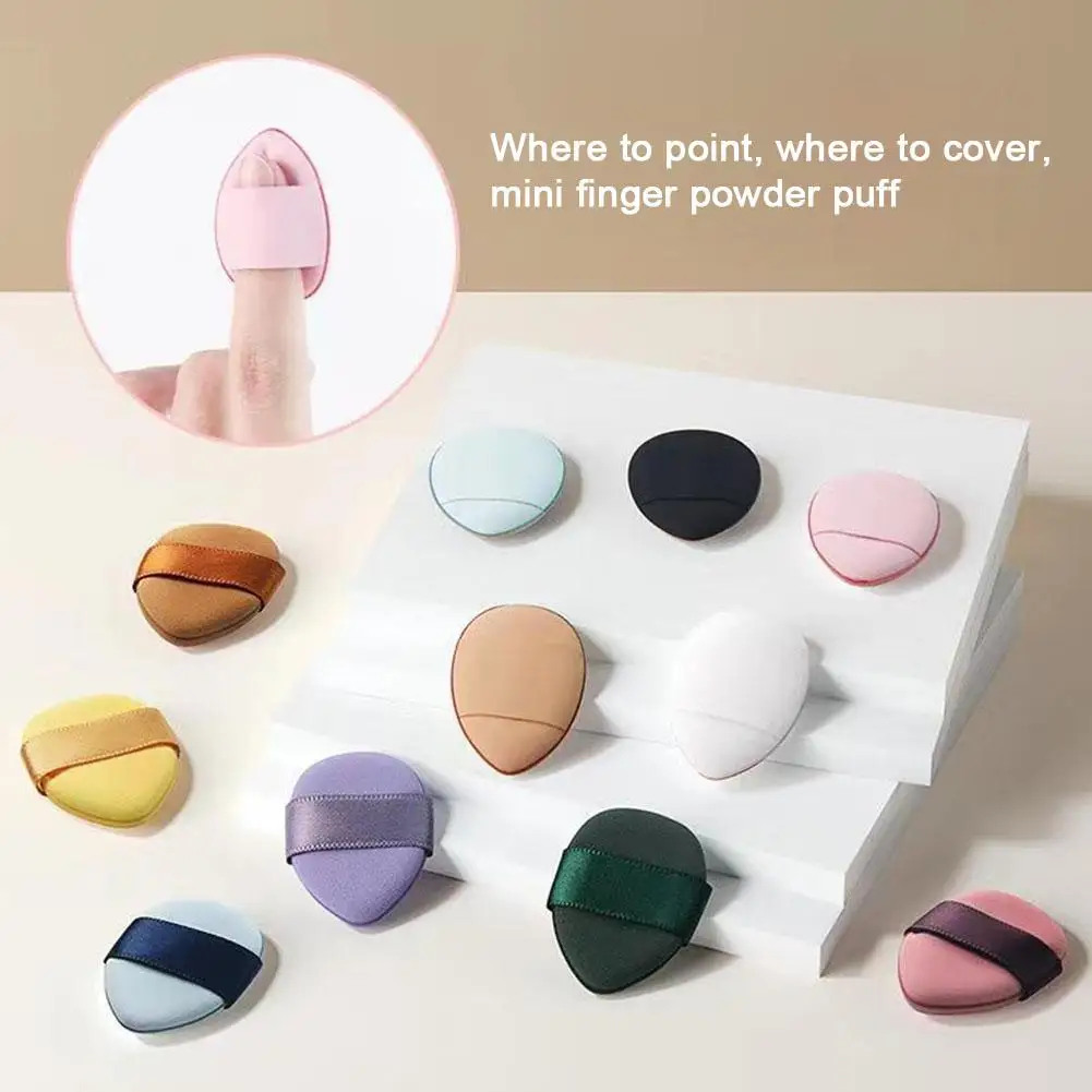 Random 1 Piece Mini Finger Puff Foundation Powder Detail Cosmetic Sponge Face Makeup Blend Makeup Accessories Concealer Cre B8Y3