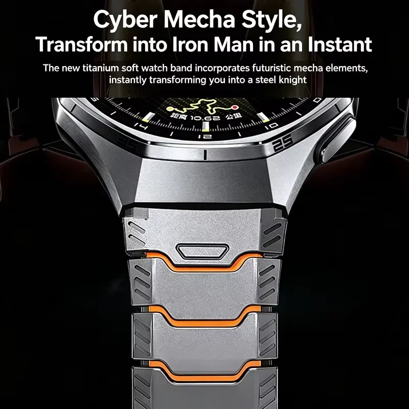 22mm Titanium Rubber Strap for Huawei Watch GT6 Pro GT5 46mm 4 4 Pro Magnetic Band for Oneplus Watch 3 2R for Seiko Men Bracelet