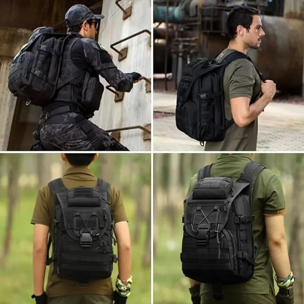 Mochila de viaje de 39 litros, de gran capacidad, multiusos, resistente y adecuada para senderismo, con tejido de malla transpirable, hebillas de cierre y sistema de ajuste de carga. Ideal para viajes, senderismo y desplazamientos urbanos.