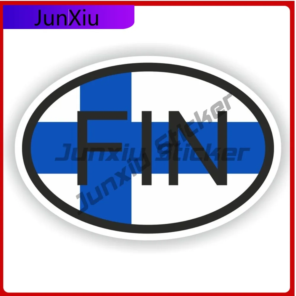 

Finland Country Code Fin Oval Sticker With National Flag Badge Sticker Outdoor Adventure Motorcycle Stickers Custom Vinyl Decals