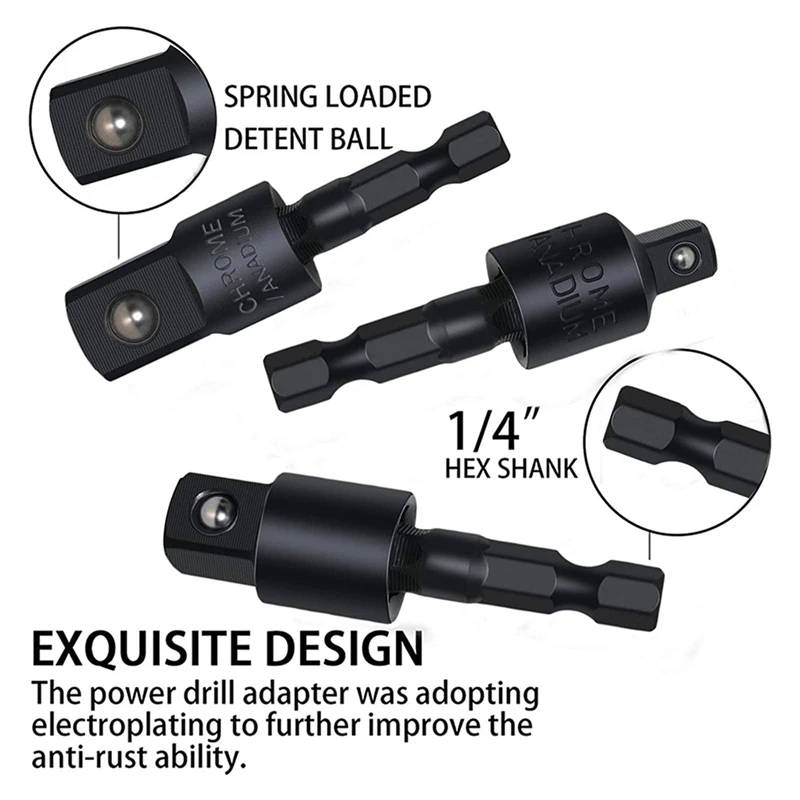 TOP 6Pcs Right Angle Drill Attachment Set With 105° Angle Drill Adapter And Impact Grade Socket Adapter