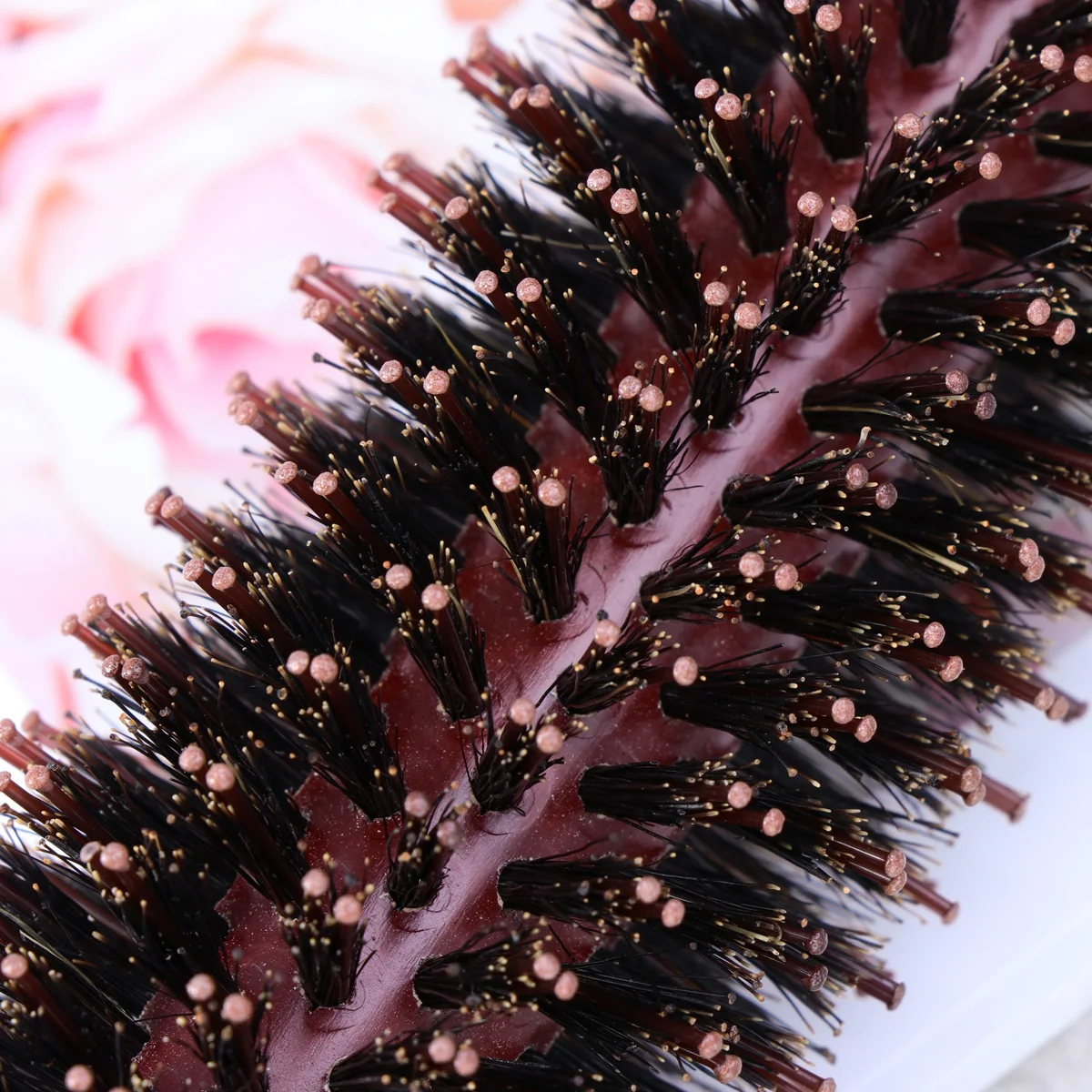 

Bristles Hair Brush Comb Wood Handle Hair Combing for Shiny Silky Hairstyle (14-Row with Bight Coffee Color)