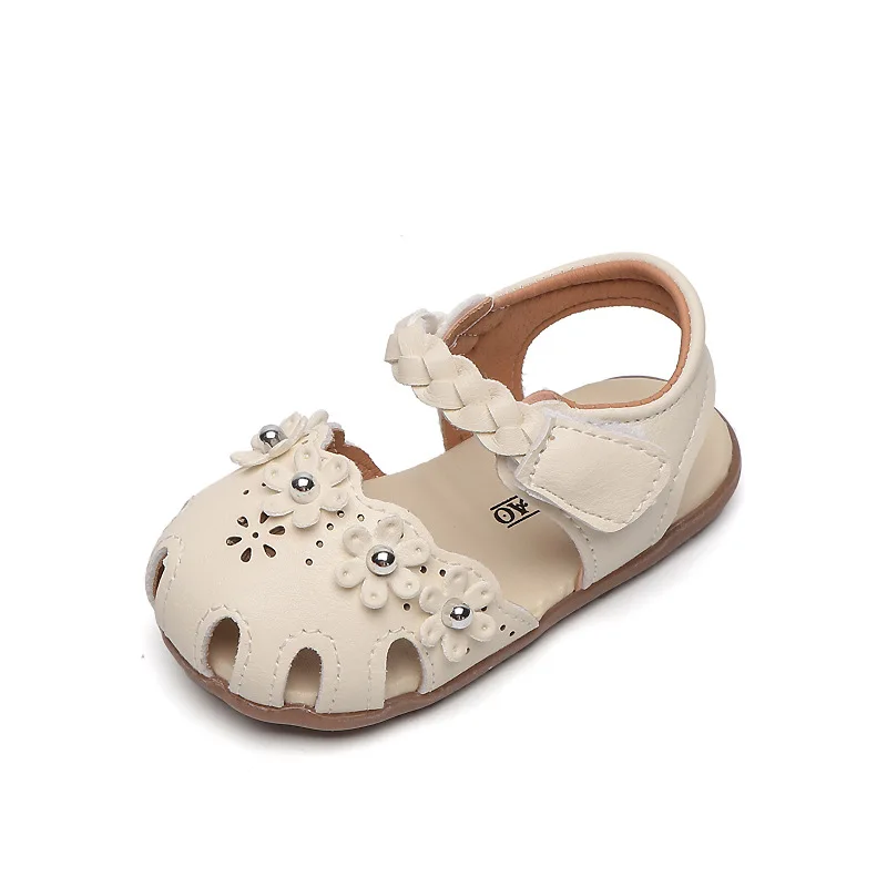 Kinder Schuhe mit weichen Sohlen Sommer T-Riemen geschlossene Zehen kleine Kinderschuhe Mädchen Prinzessin Anti-Rutsch-Strandsandalen CSH1102