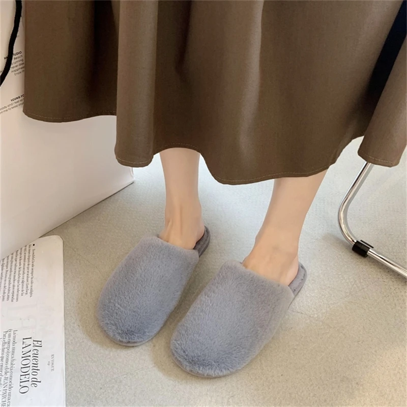 Cotton Slippers Women Cute New Plush Velvet Autumn Winter Indoor Outdoor Warm Fresh Soft Bottom Kawaii Sweet Girls Home Shoes