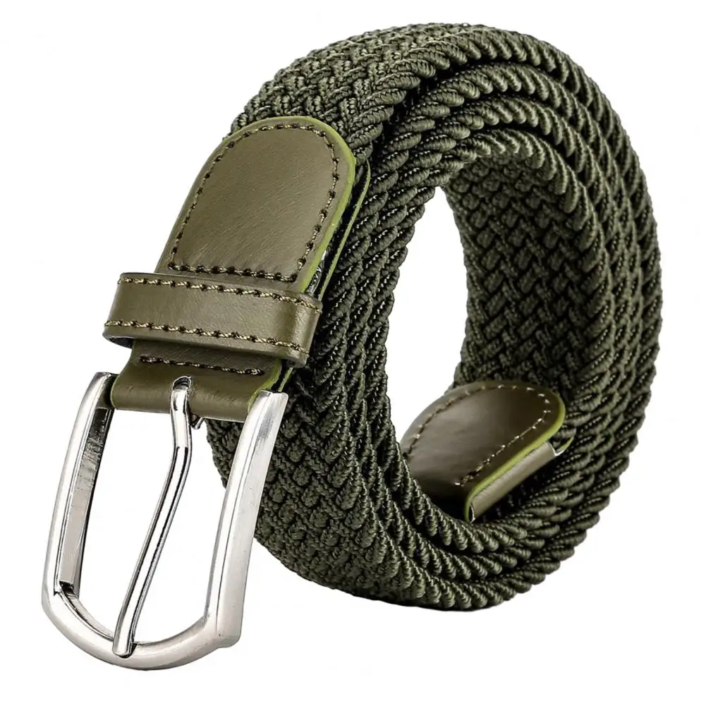 Men Belt Metal Pin Buckle Wide Band Belt Quick Release Waist Strap Male Elastic Belt Pants Jeans Leather Wiast Belt