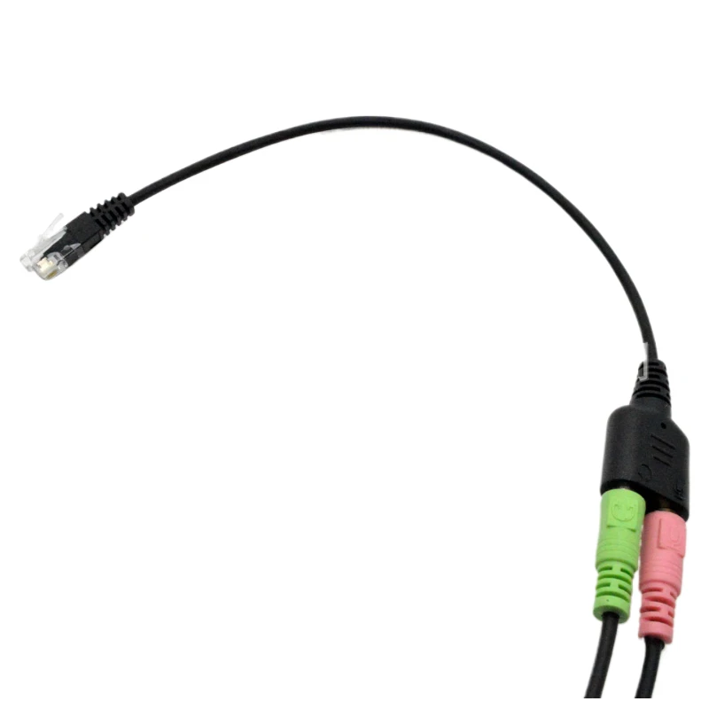 Telephone Rj9 to Headset Microphone Audio Adapter Connector Landline Rj9 Male TWo TRS 3.5mm Female telephone connect headphone