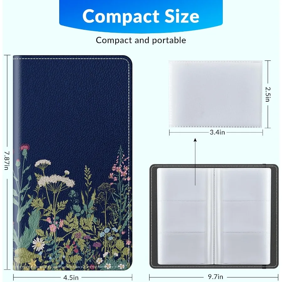 منظم بطاقات العمل المصنوع من جلد البولي يوريثان بسعة 240 حامل بطاقات العمل منظم حامل بطاقة الائتمان للنساء والرجال #2