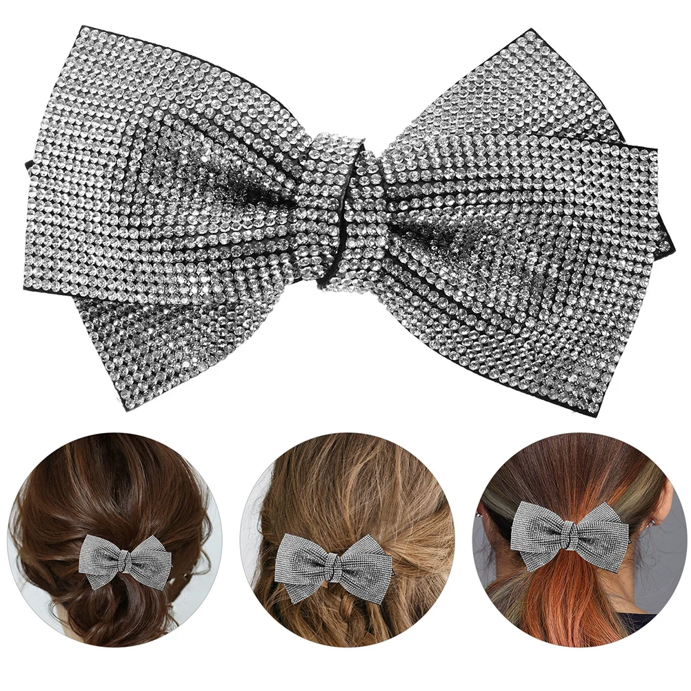 

2pcs Rhinestone Bow Clips Sparkling Glitter Hair Clip For Women Fashionable Spring Barrette Decorative Hair Accessories