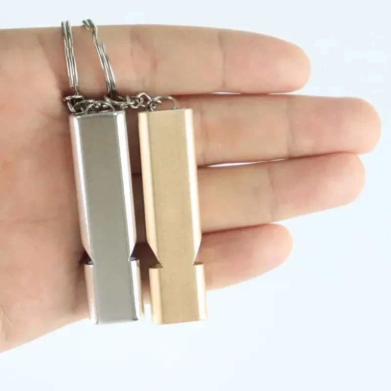 Dual Frequency Survival Whistle Flat Metal Whistle for Outdoor Hiking Climbing Emergence Whistle Cheerleading Souvenirs
