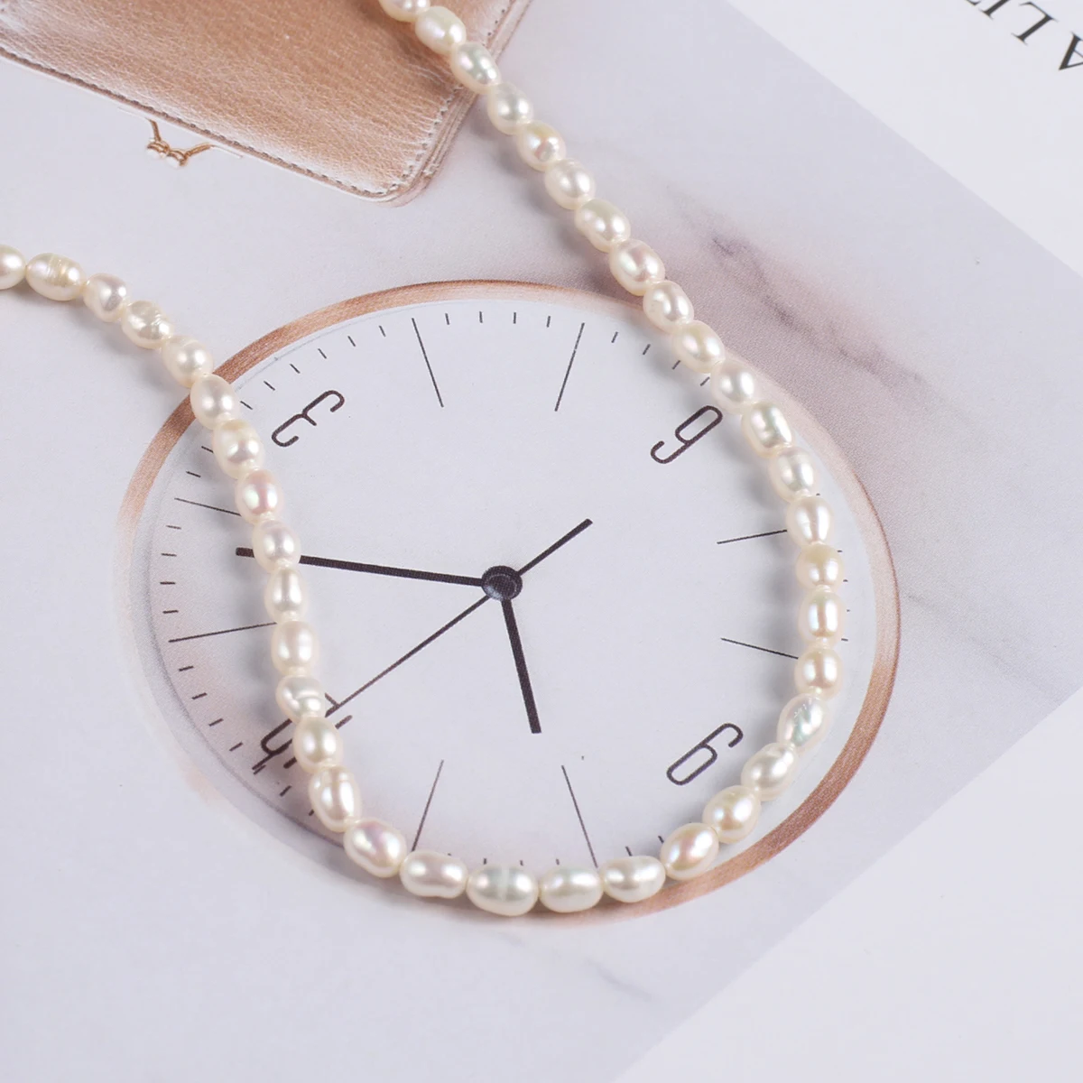 Natural Pearl Rice-Shaped Beads Exquisite Shape Elegant Appearance For DIY Jewelry Making Handmade Bracelet Necklace Length 36cm