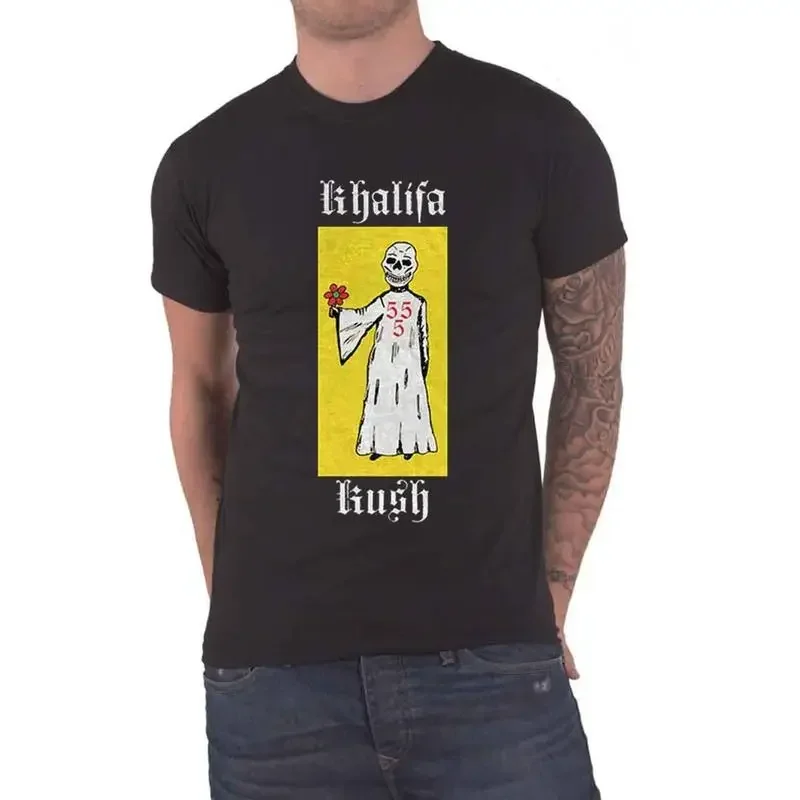 Wiz Khalifa T Shirt Reaper Flowers New Official Mens Black