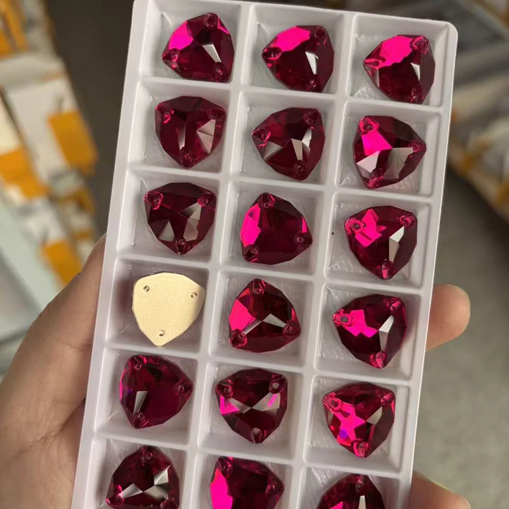 PUBRILEX Fuchsia Strasssteine zum Aufnähen, Glas, flache Rückseite, DIY-Nähzubehör, Kristallsteine zum Nähen für Taschen- und Kleidungsdekoration – Detail 9