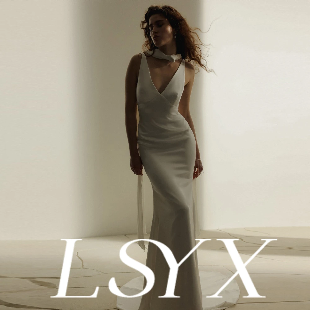 

LSYX Customized Strapless Sweetheart Neck Corset Bodice High Slit Satin Ball Gown Train Elegant Chic Luxurious Bridal Wedding