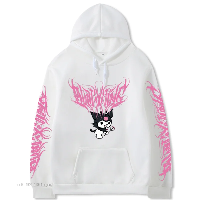 Sanrio Kuromi-Sudadera con capucha para hombre y mujer, ropa de primavera y otoño, estilo Harajuku, Y2k, nueva tendencia