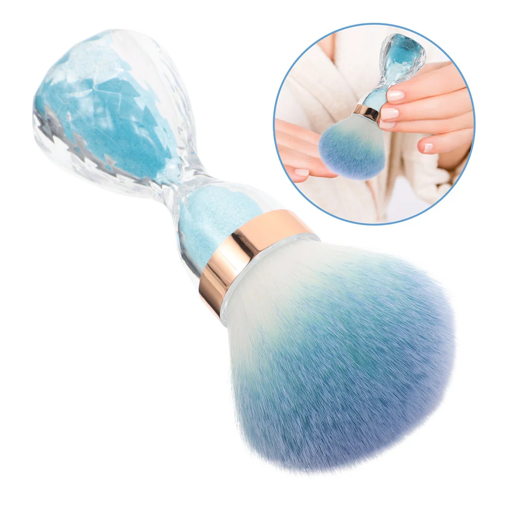 

2pcs Dust Brush Sky-Blue Large Head Soft Design For Quick Cleaning Makeup Blush Nail Art Tools Portable Efficient
