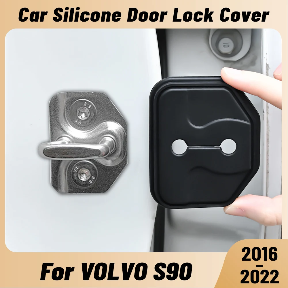 

For VOLVO S90 2016-2022 Car Door Shock Absorber Door Lock Protector Silicone Auto Door Lock Latches Cover Accessories